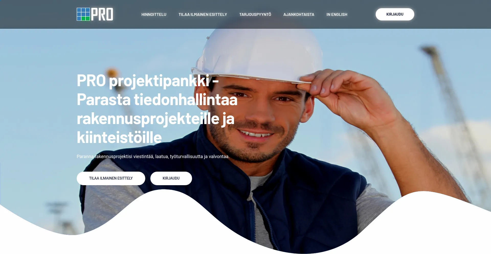 Website screenshot of Projektipankki.pro