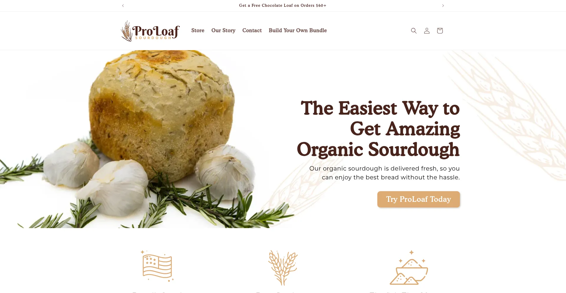 Website screenshot of Proloaf.com