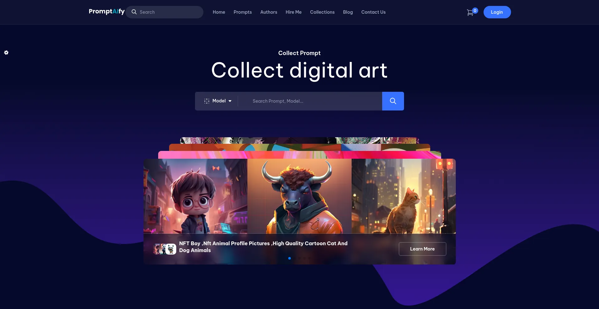 Website screenshot of Promptaify.com