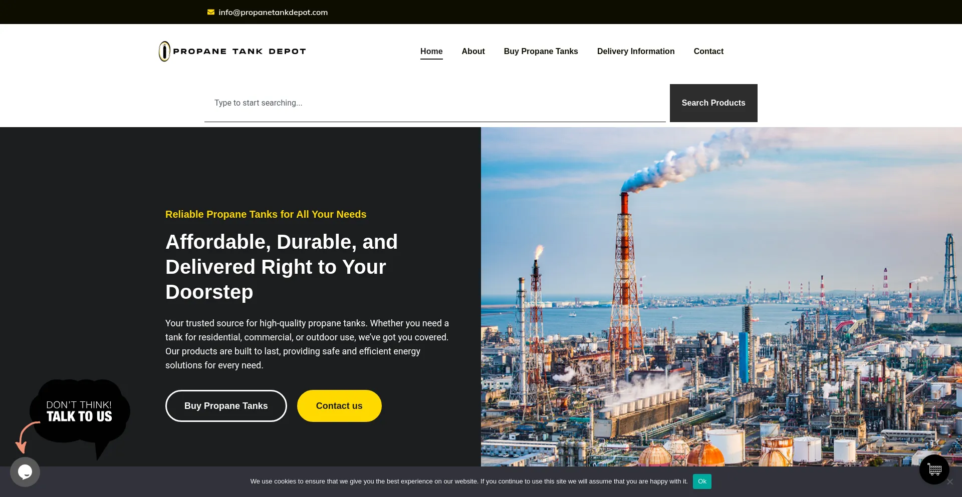 Website screenshot of Propanetankdepot.com