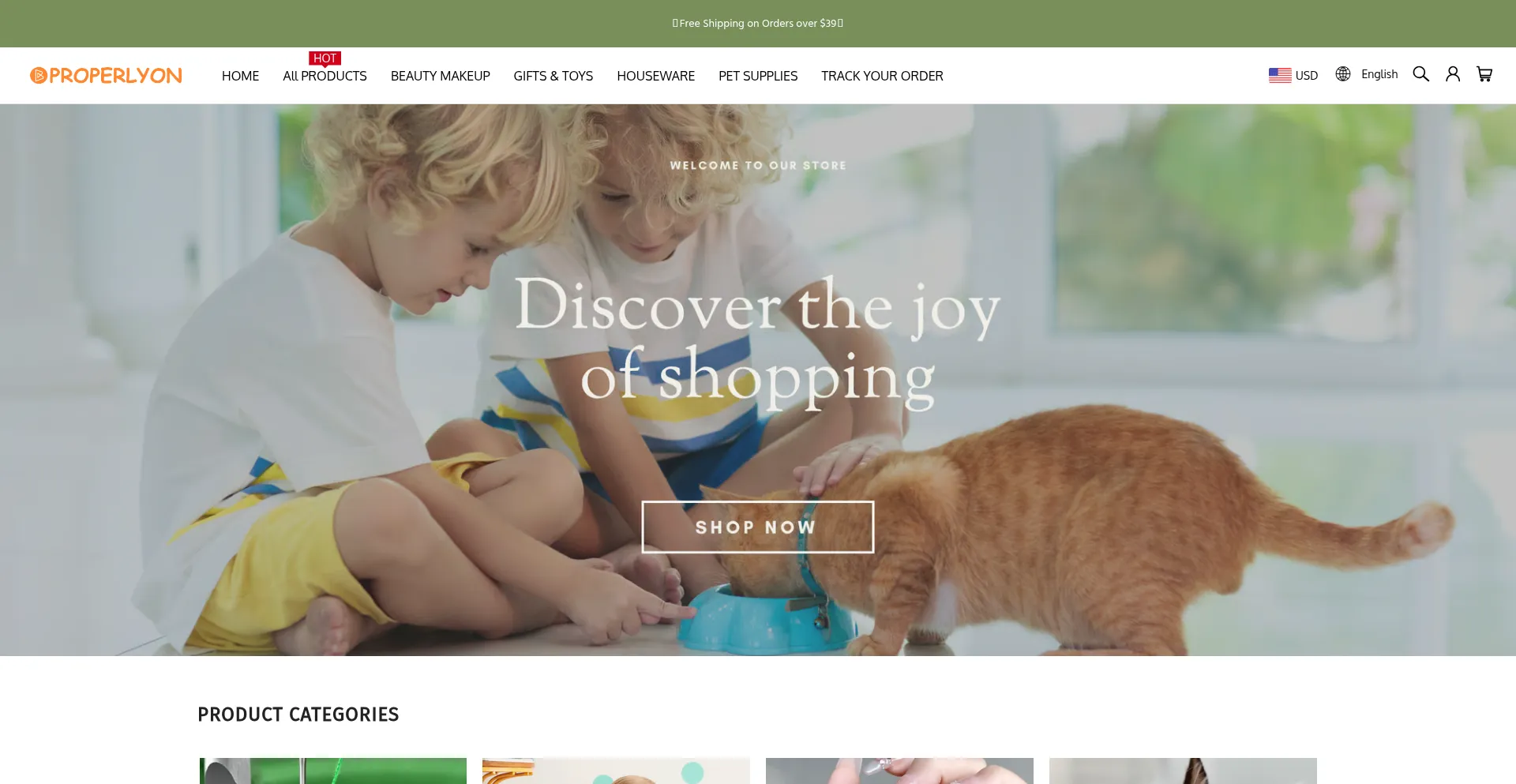 Website screenshot of Properlyon.com