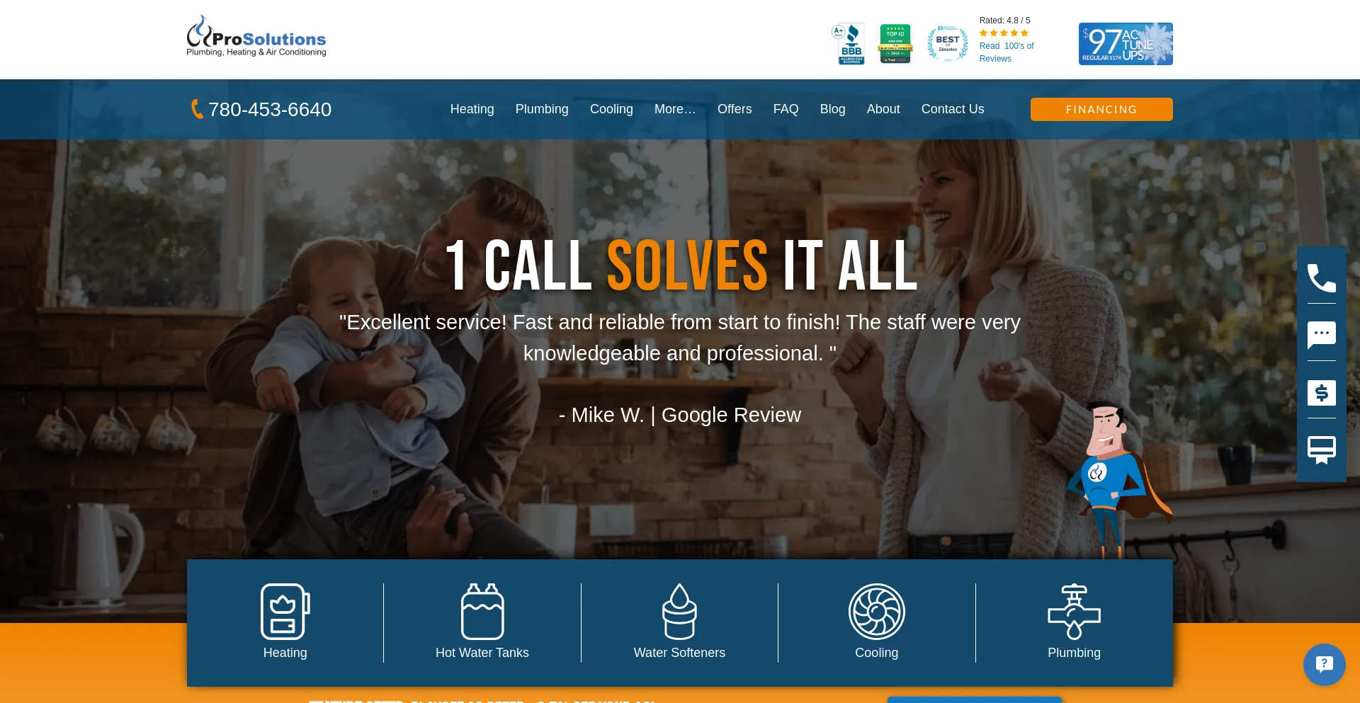 Website screenshot of Prosolutionsinc.ca