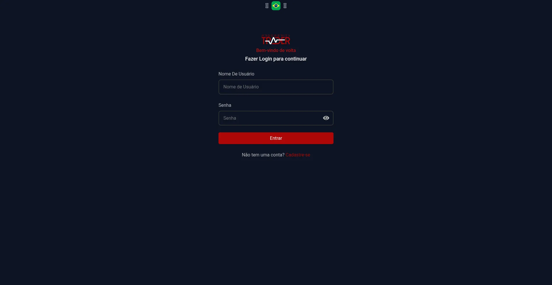 Website screenshot of Prosperitytrader.pro