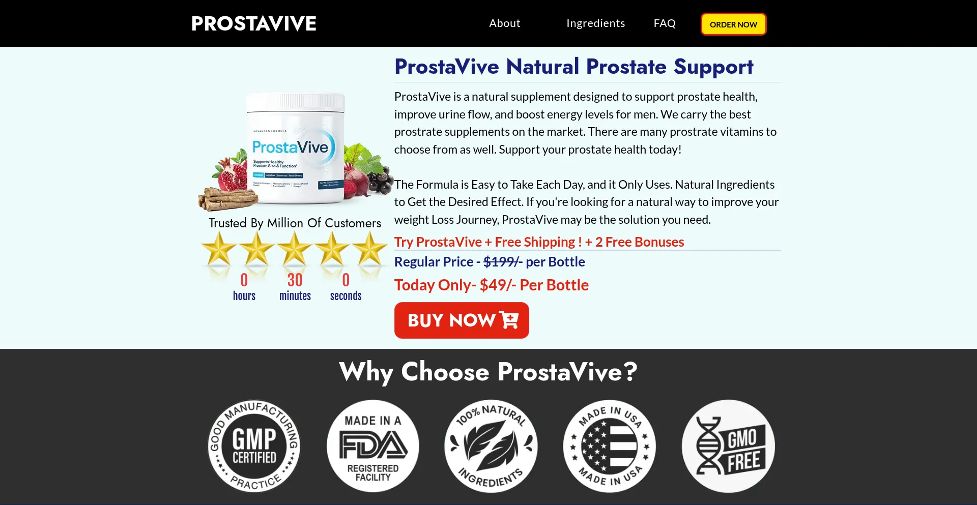 Website screenshot of Prostaviveweb.us