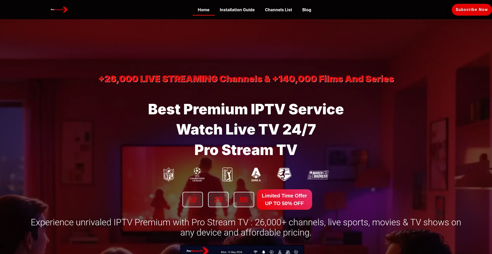 Website screenshot of Prostreamtv.shop