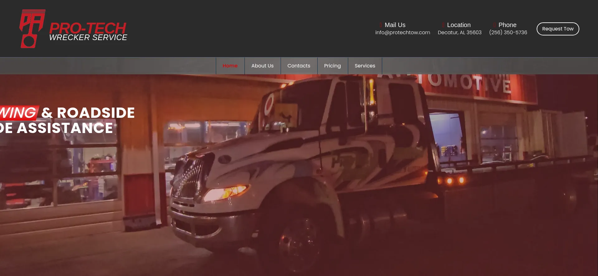 Website screenshot of Protechtow.com