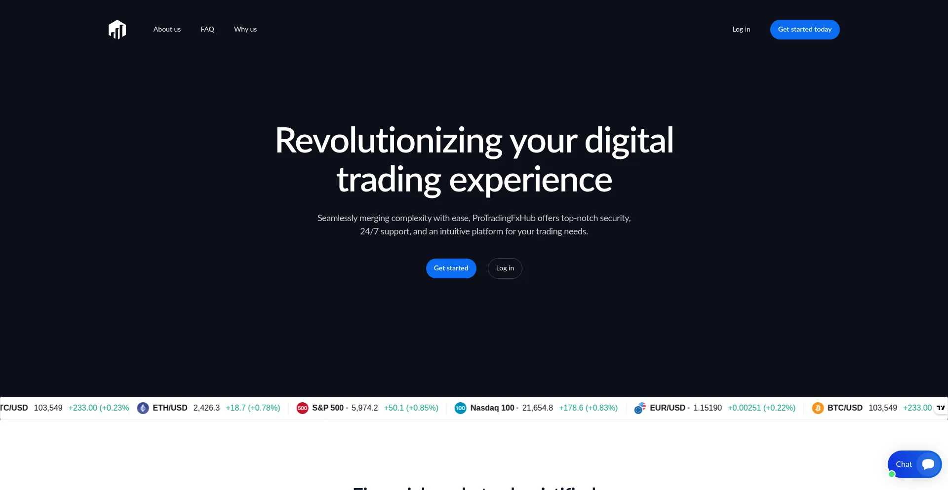 Website screenshot of Protradingfxhubs.live