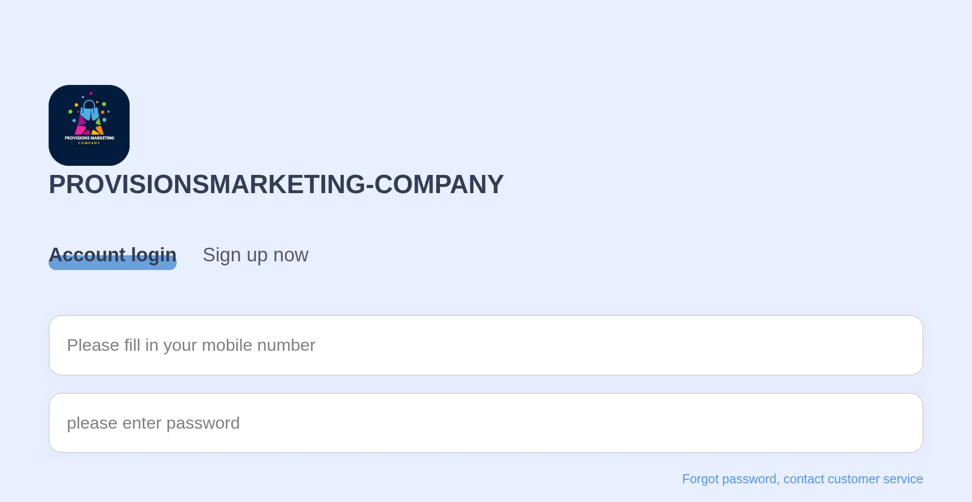 Website screenshot of Provisionsmarketing-company.com