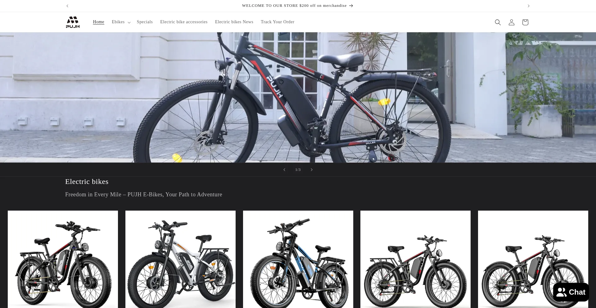 Website screenshot of Pujhebike.com