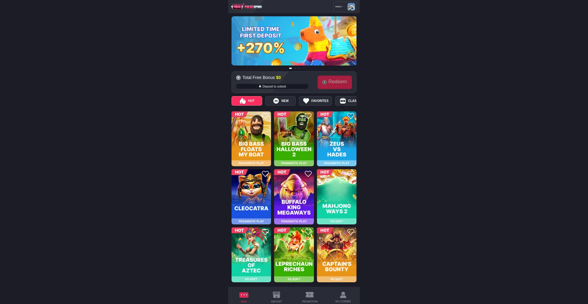 Website screenshot of Pulsespins.com
