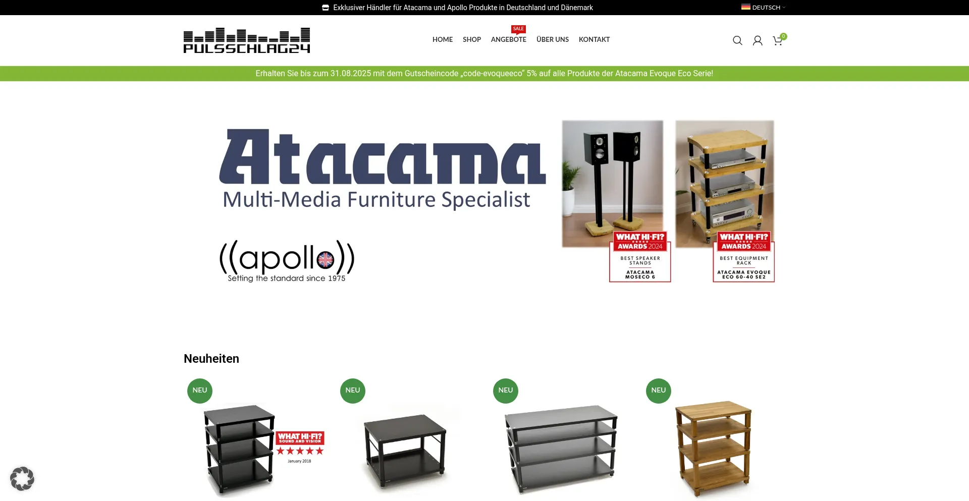 Website screenshot of Pulsschlag24.com