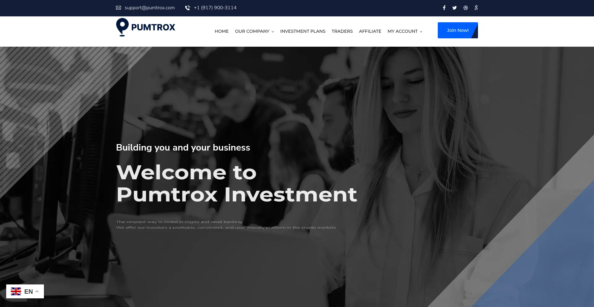 Website screenshot of Pumtrox.com