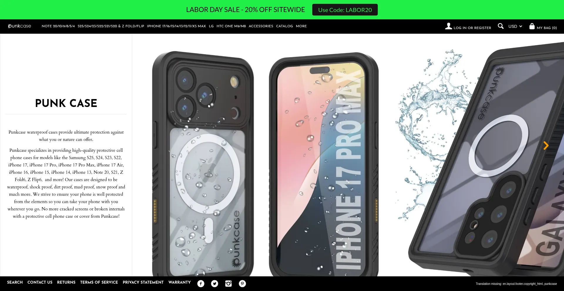 Punkcase.com Screenshot