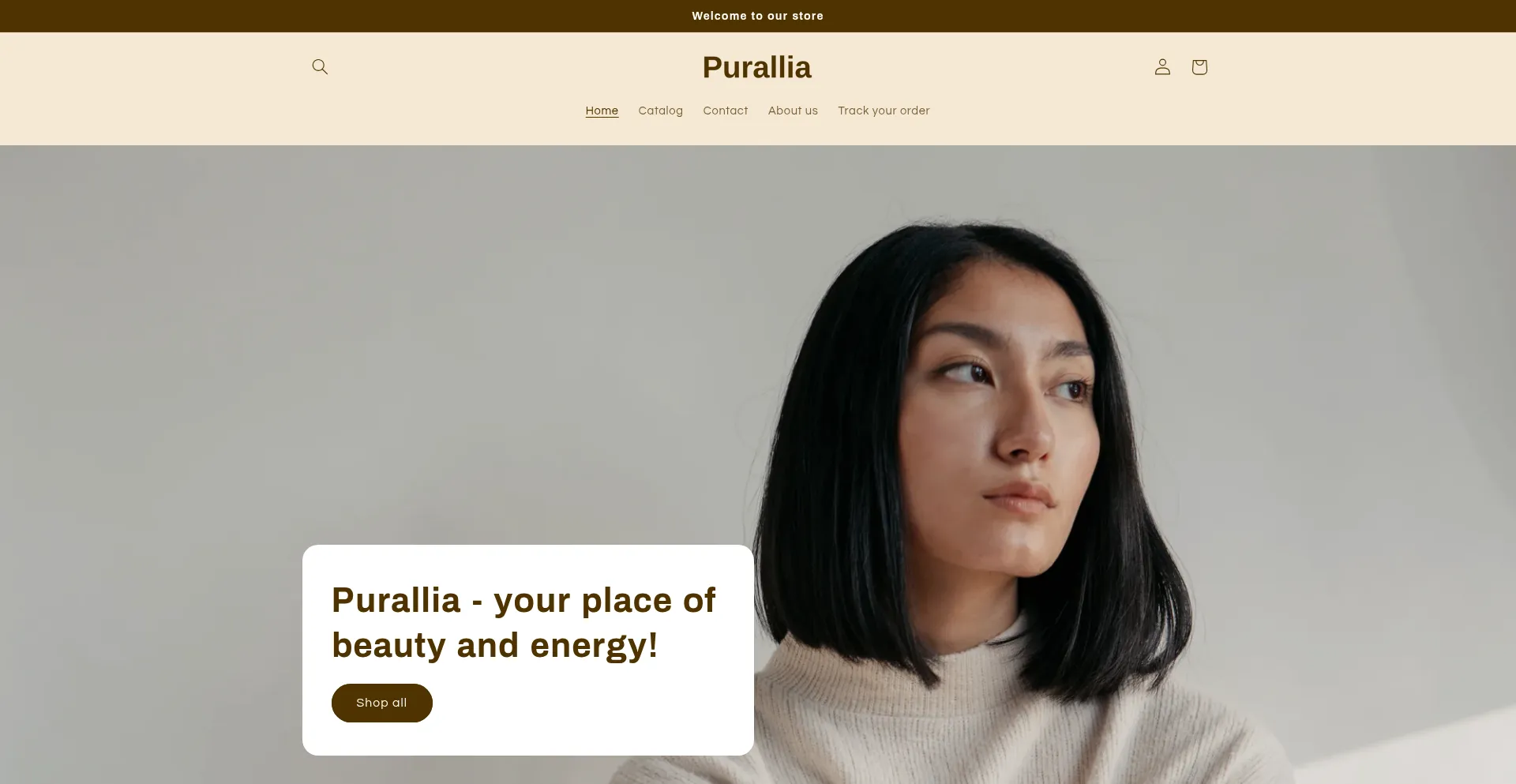 Website screenshot of Purallia.com