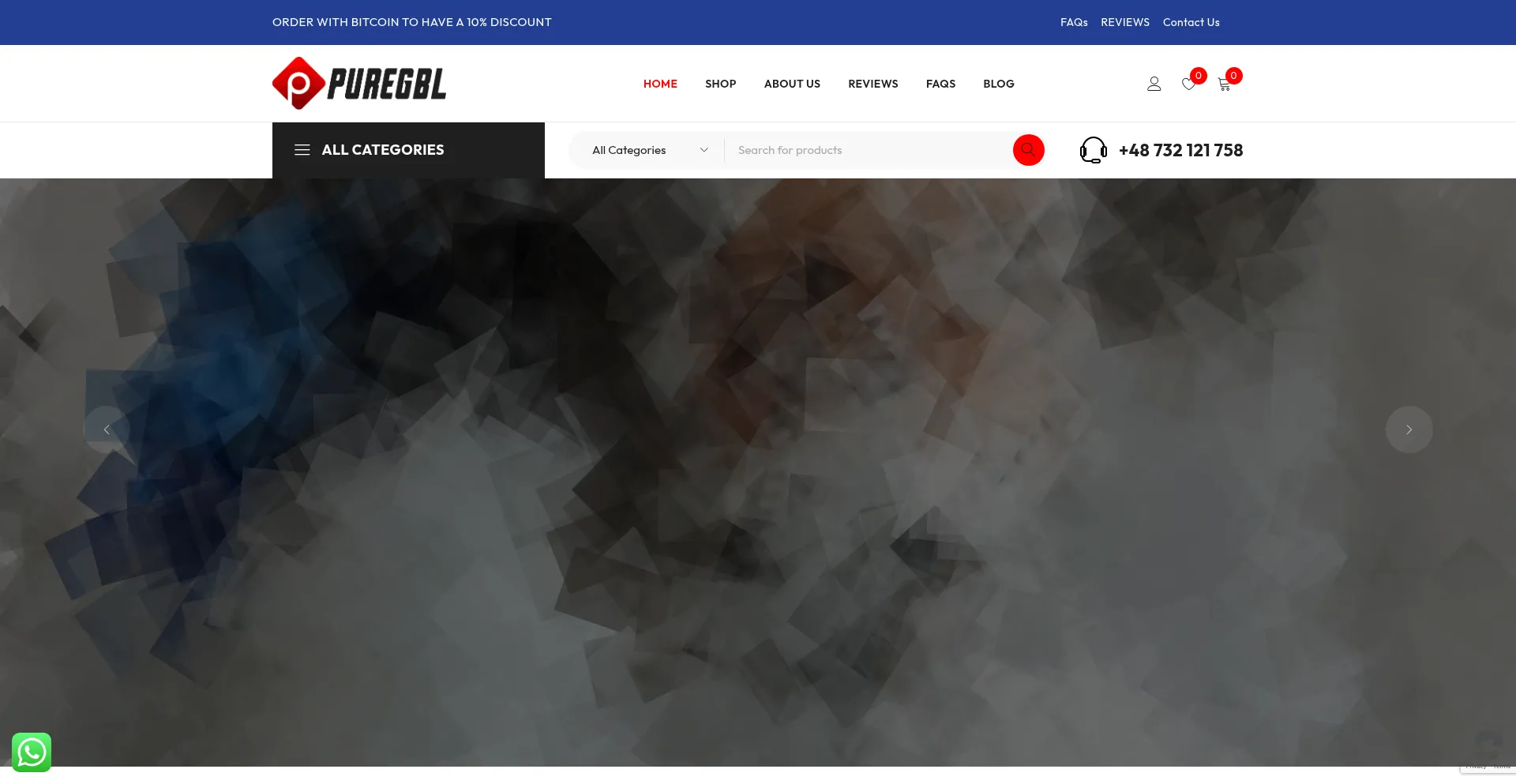 Website screenshot of Puregbl.com