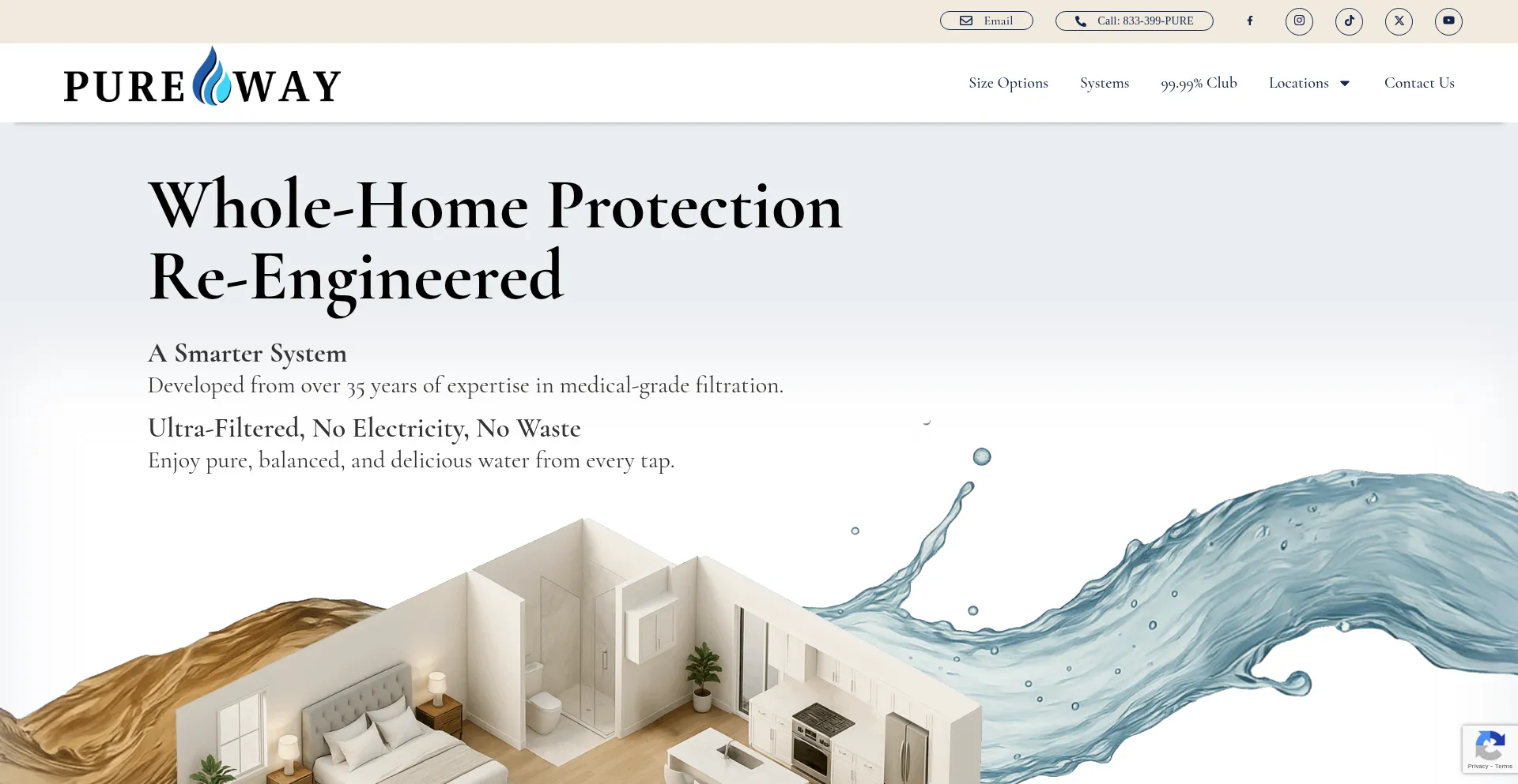 Website screenshot of Purewayfiltration.com