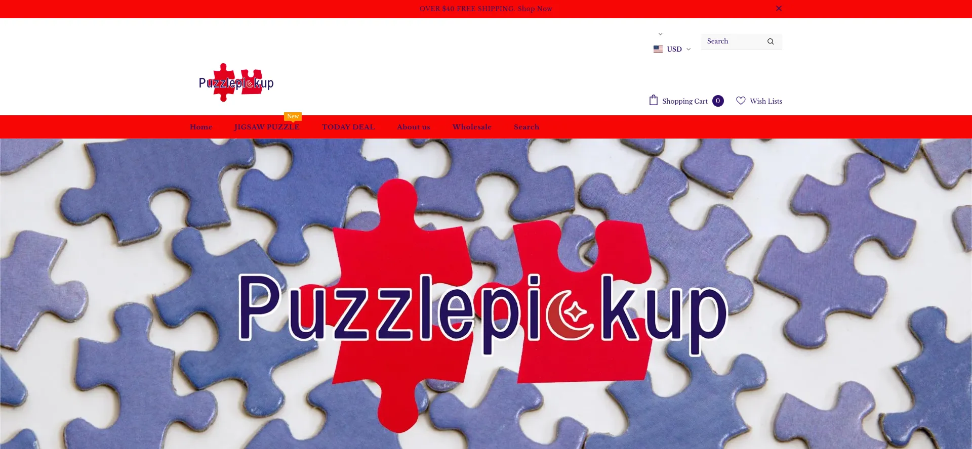 Website screenshot of Puzzlepickup.com