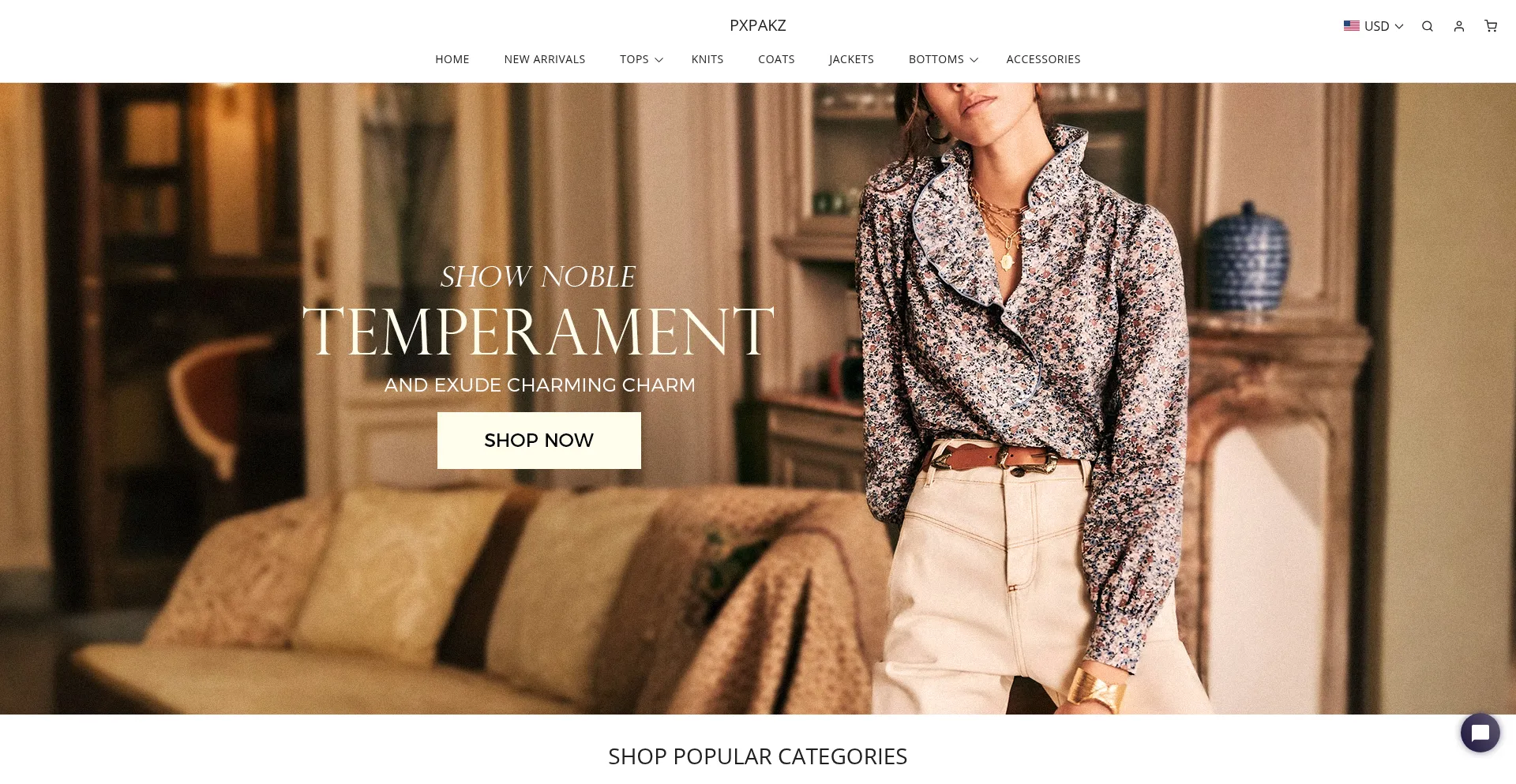 Website screenshot of Pxpakz.com