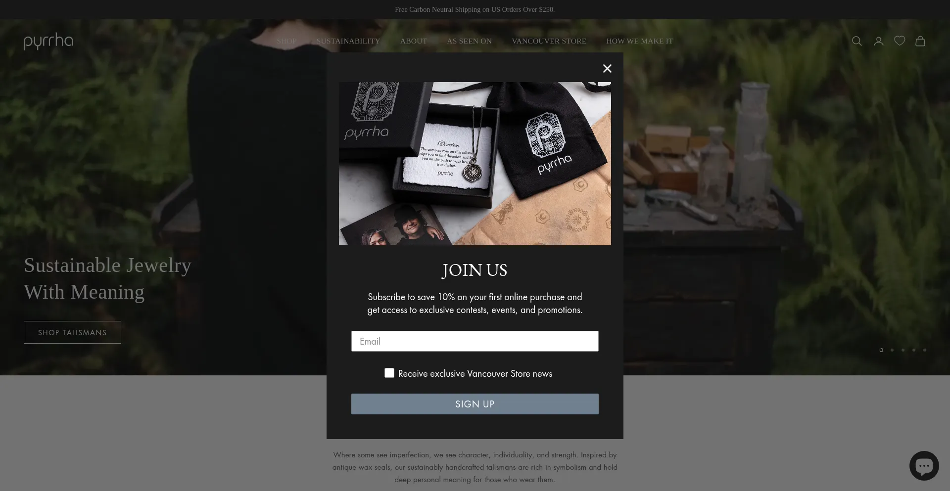 Website screenshot of Pyrrha.com