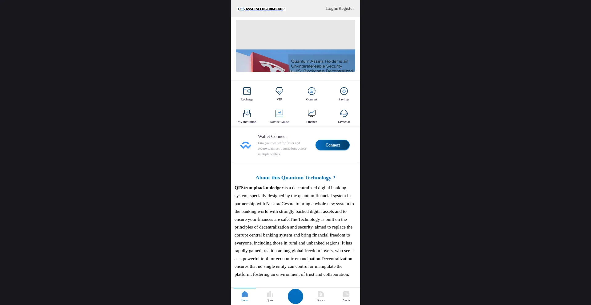 Website screenshot of Qfstrumpbackupledger.com