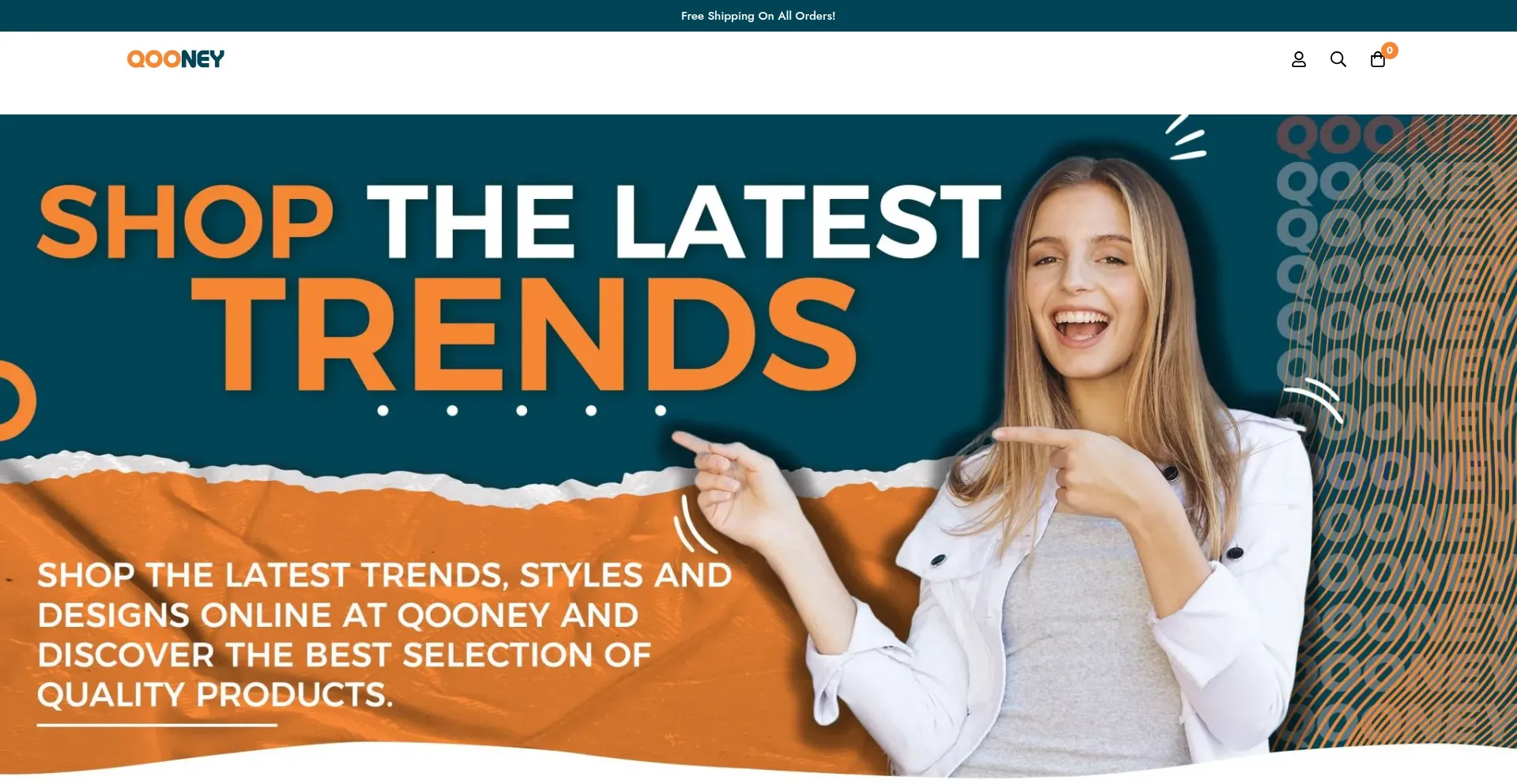 Website screenshot of Qooney.com