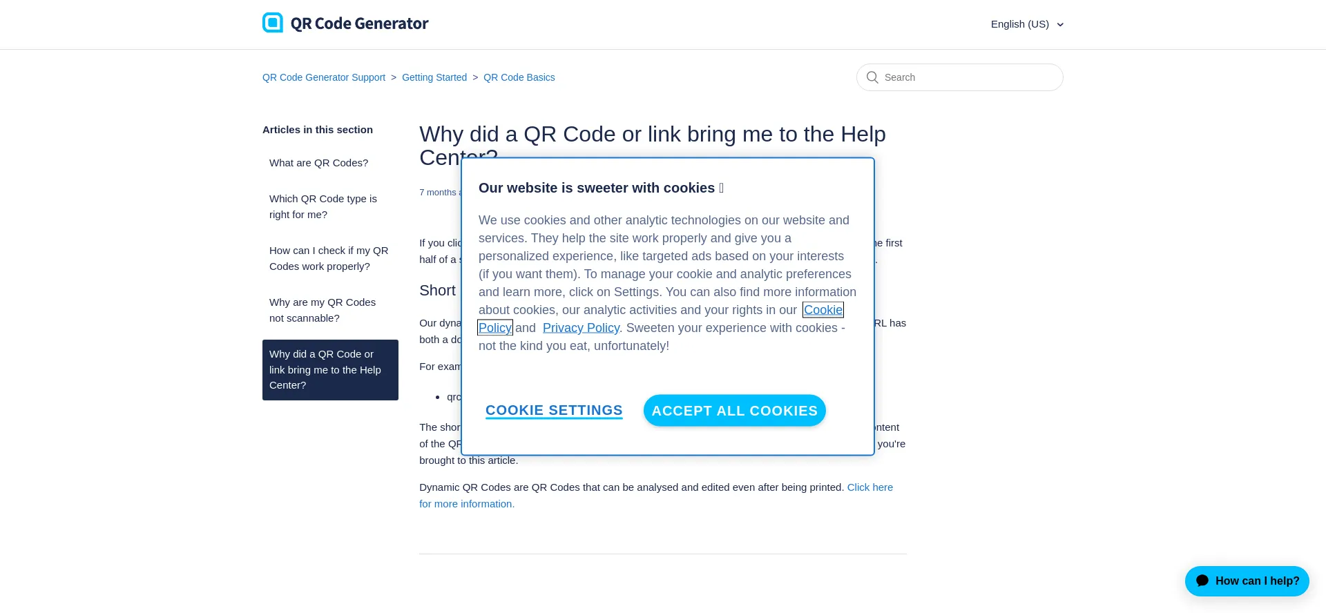 Website screenshot of Qrco.de