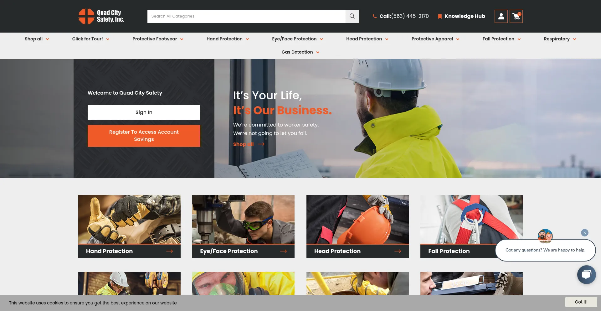 Website screenshot of Quadcitysafety.com