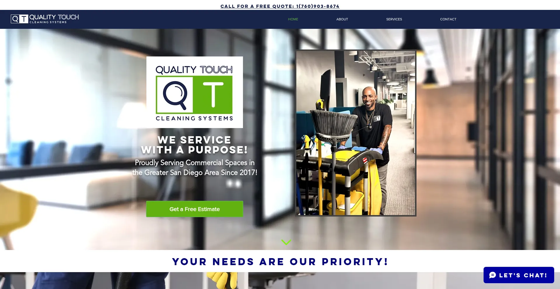 Website screenshot of Qualitytouchcleaning.com