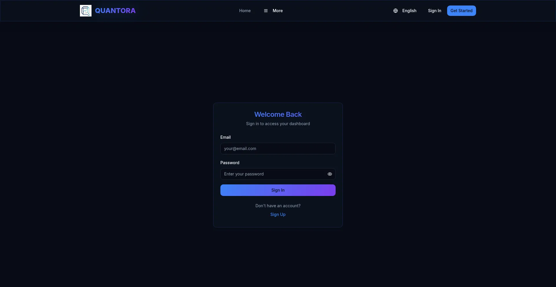 Website screenshot of Quantora.top