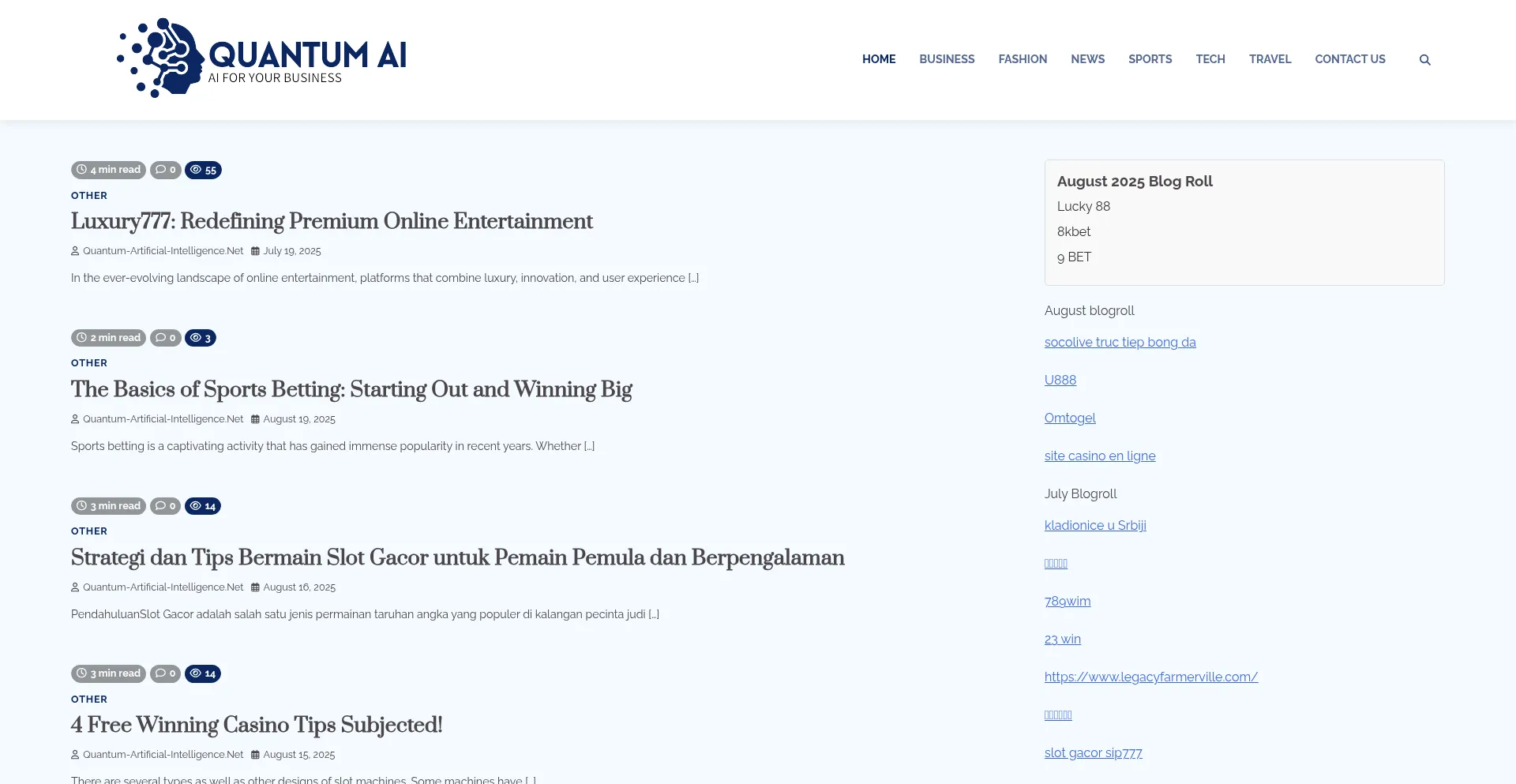 Website screenshot of Quantum-artificial-intelligence.net