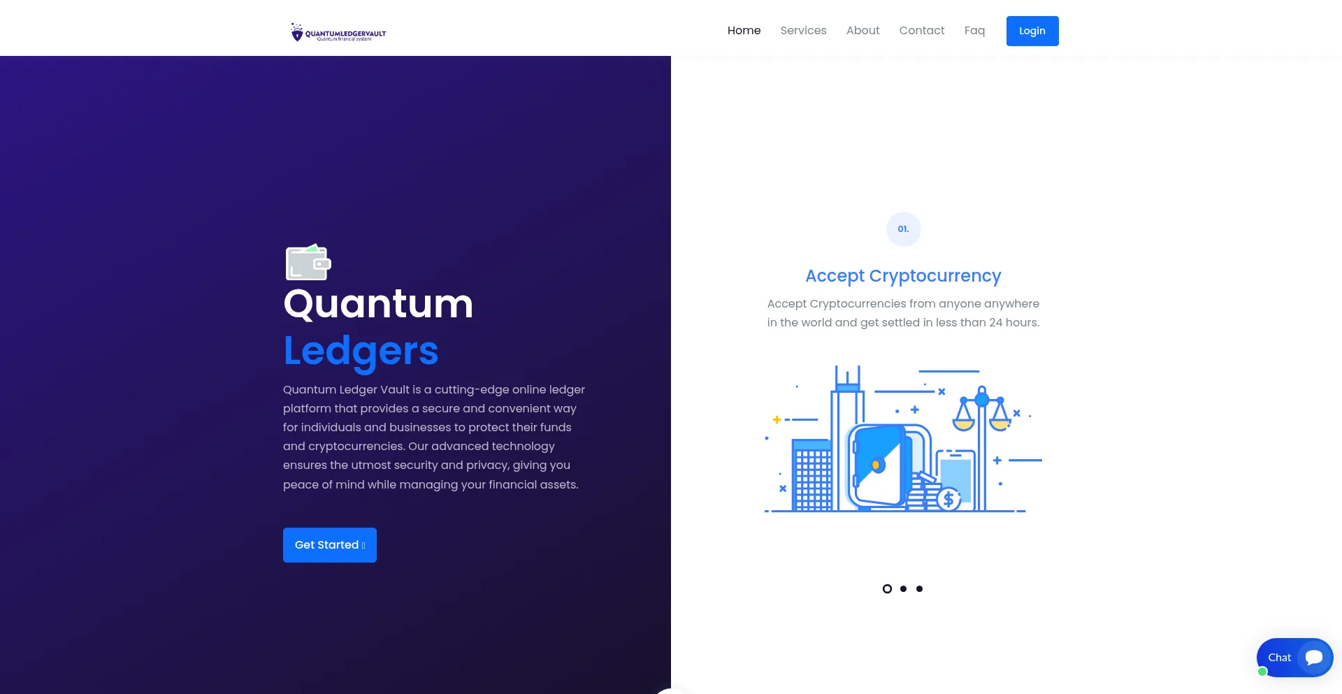 Website screenshot of Quantumledger-vault.com