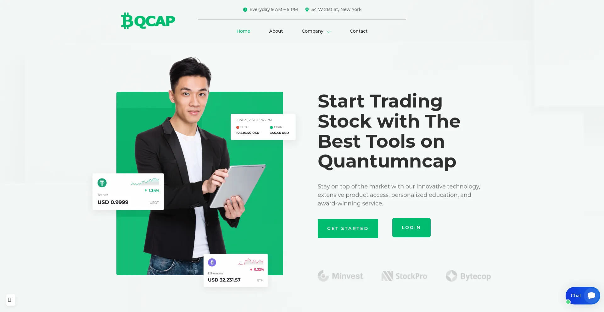 Website screenshot of Quantumncap.com