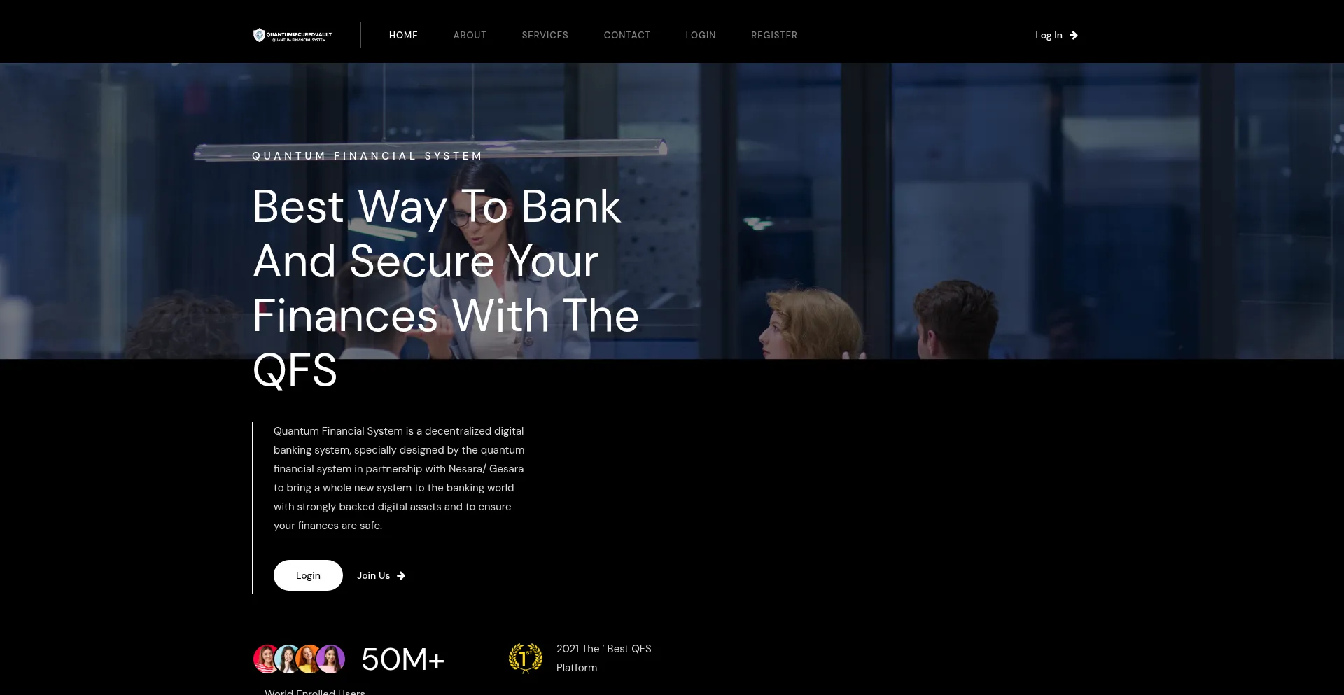 Website screenshot of Quantumsecuredvault.com