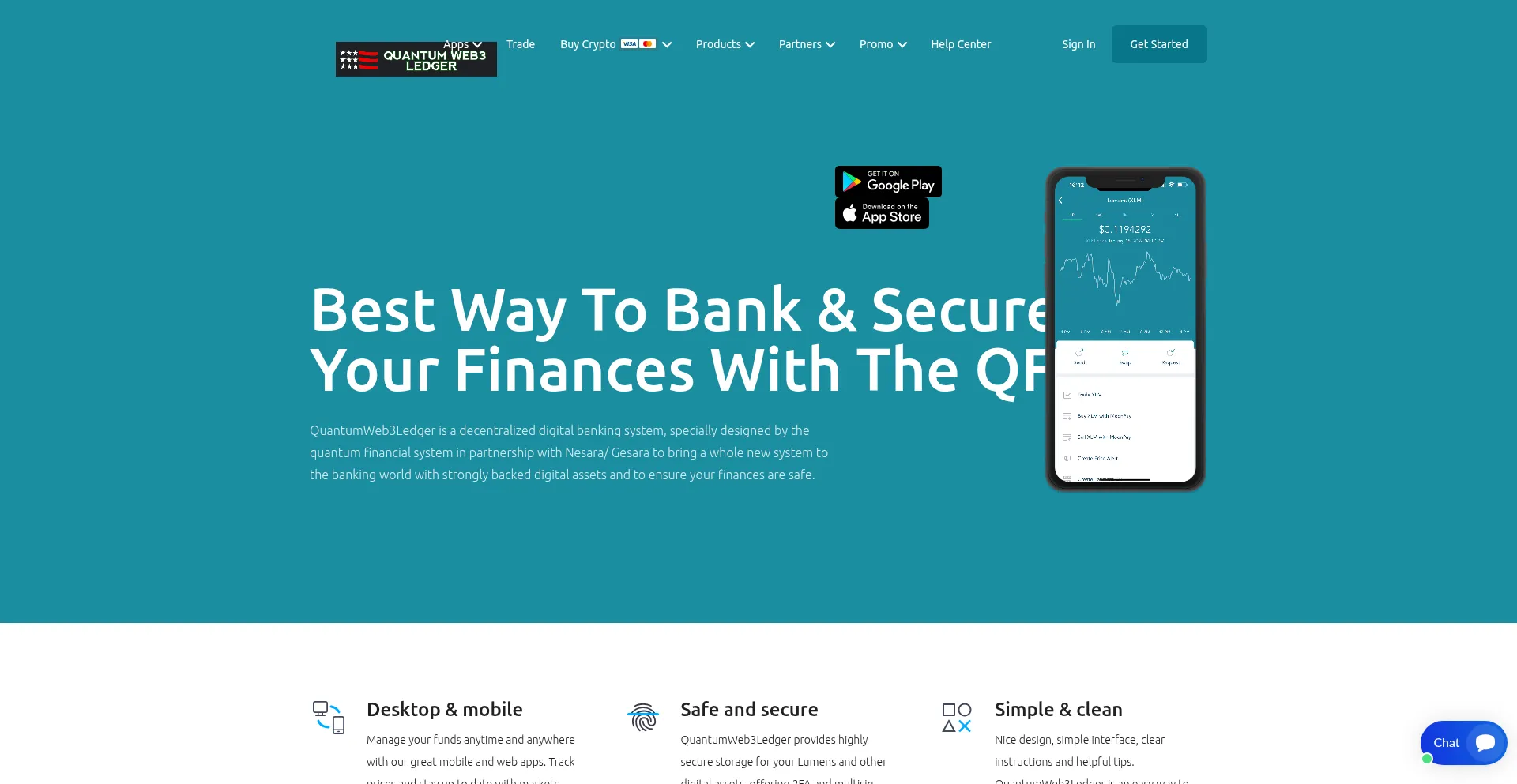 Website screenshot of Quantumweb3ledger.org