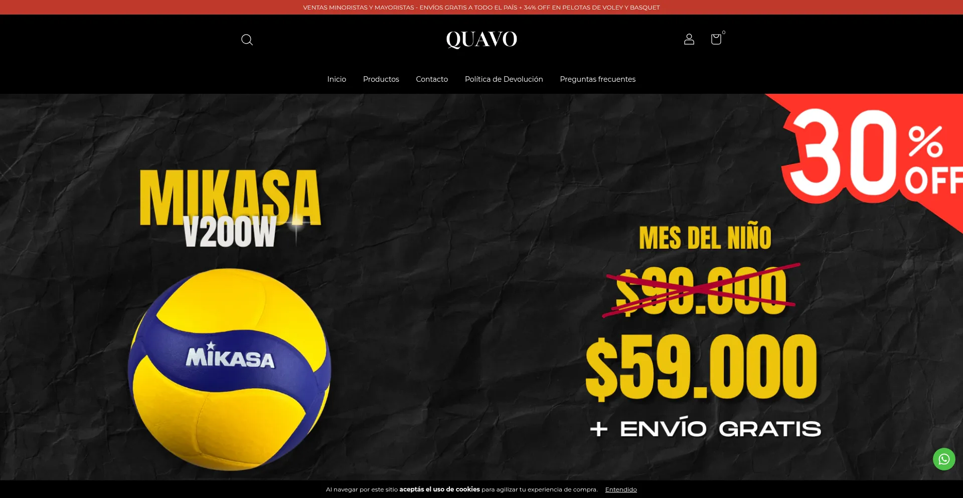 Website screenshot of Quavo.ar