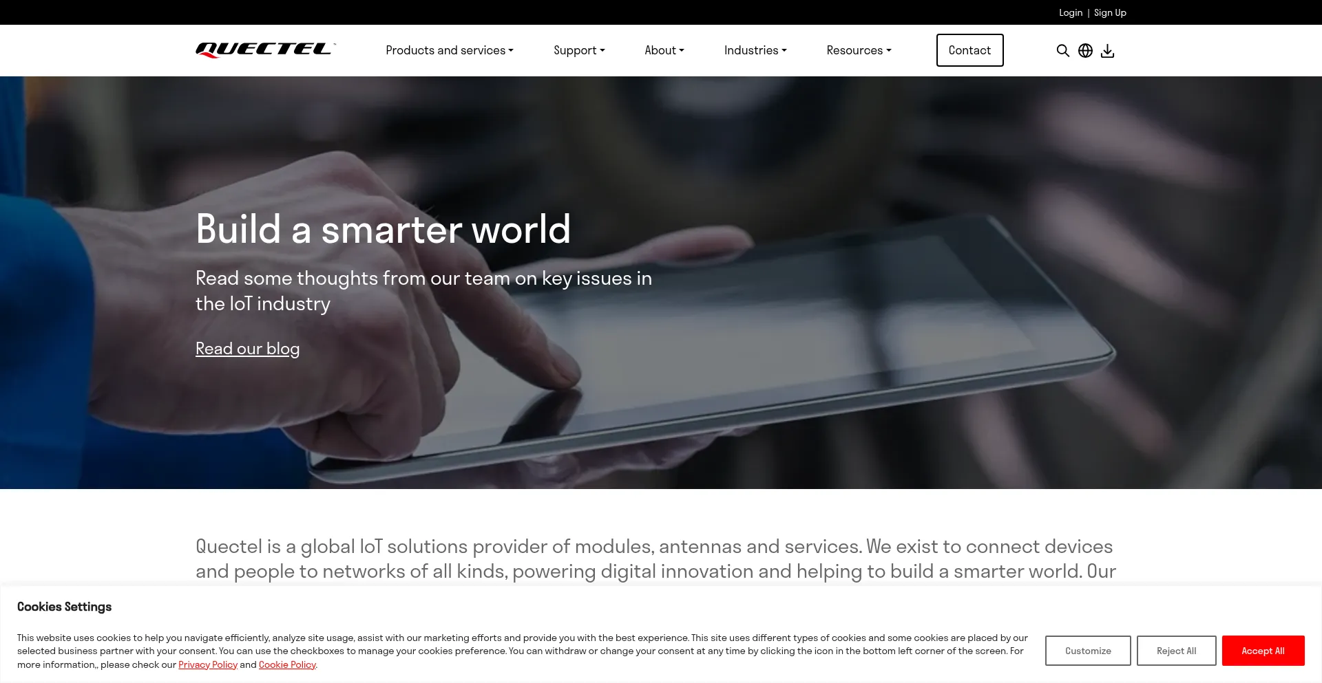 Quectel.com Screenshot