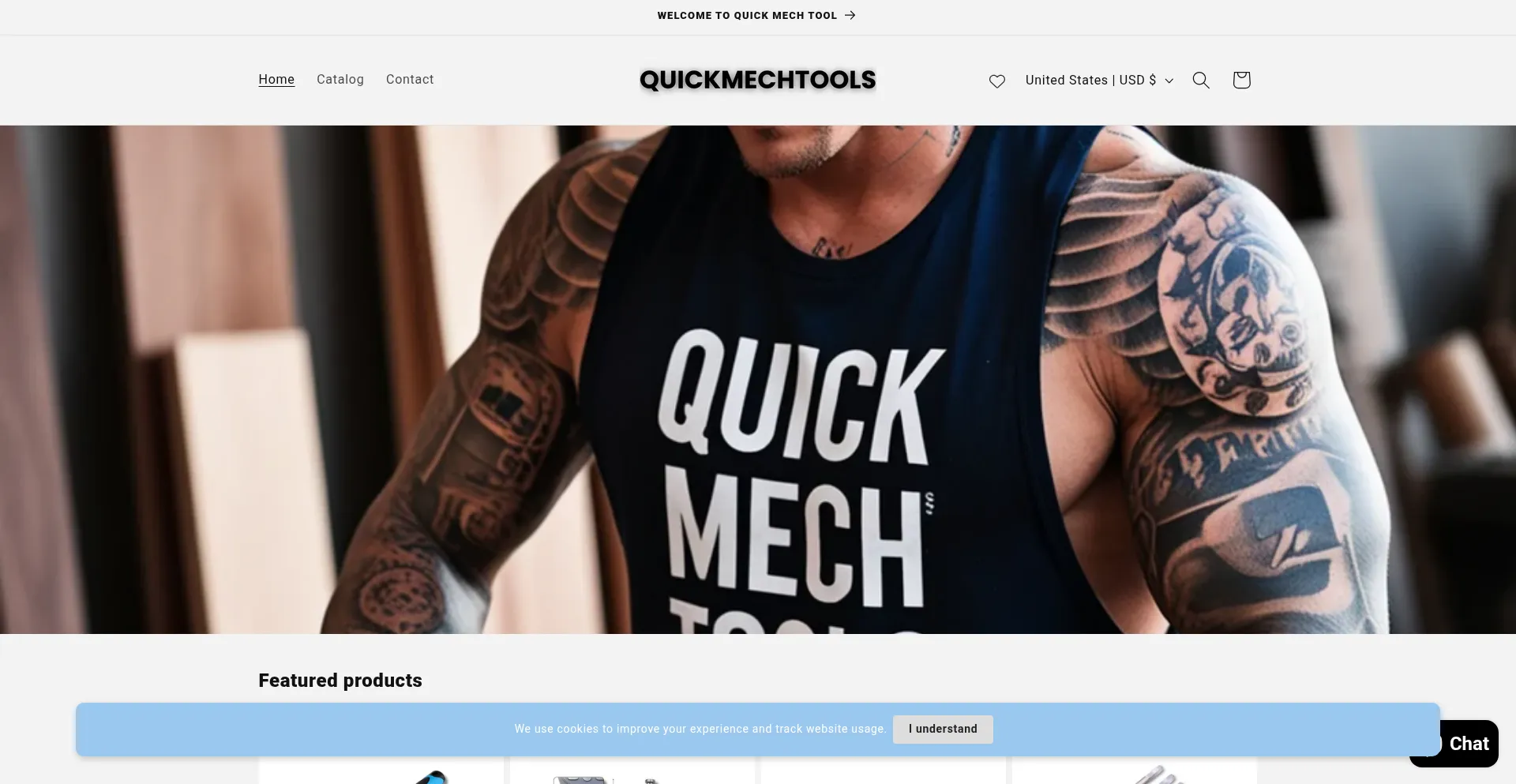 Website screenshot of Quickmechtools.com
