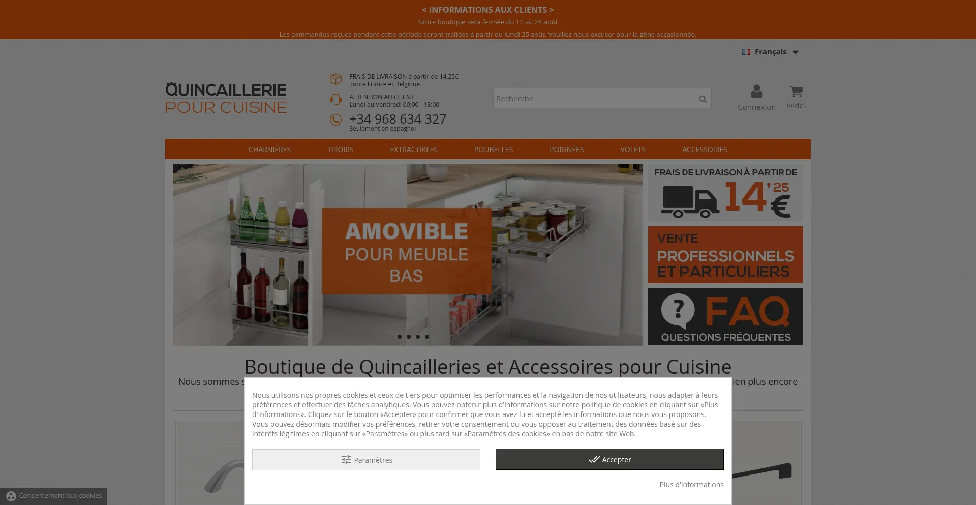 Website screenshot of Quincailleriecuisine.fr