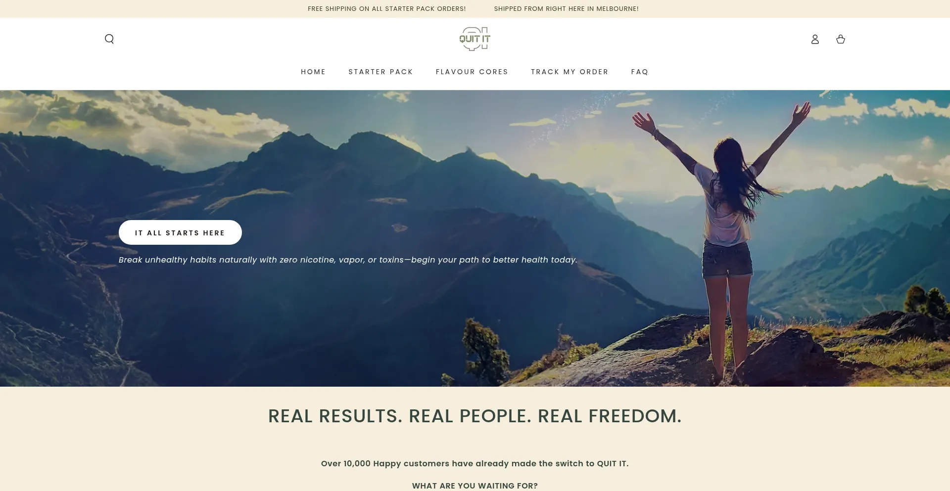 Website screenshot of Quititaus.com.au