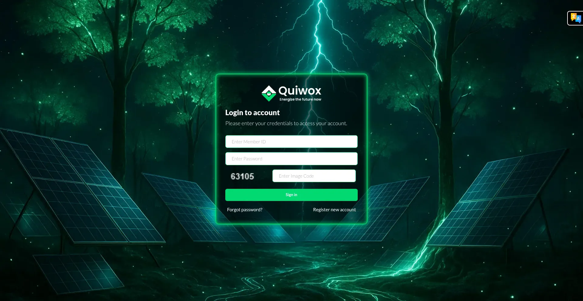 Website screenshot of Quiwox.online