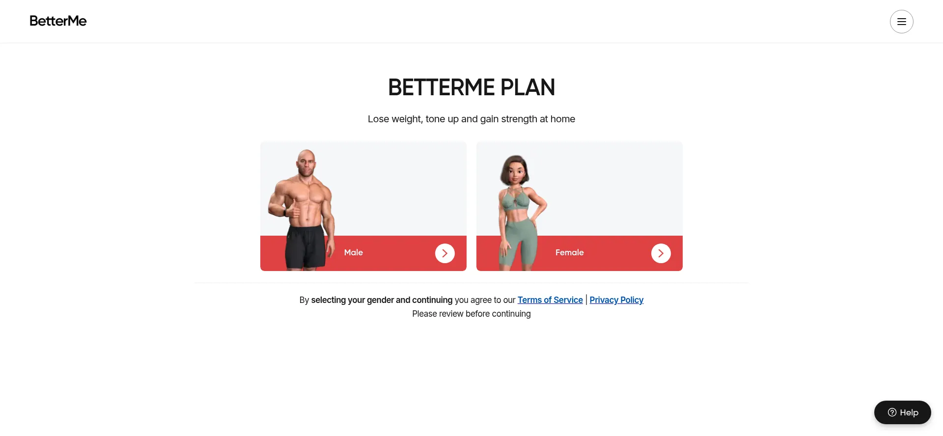 Website screenshot of Quiz.betterme.world