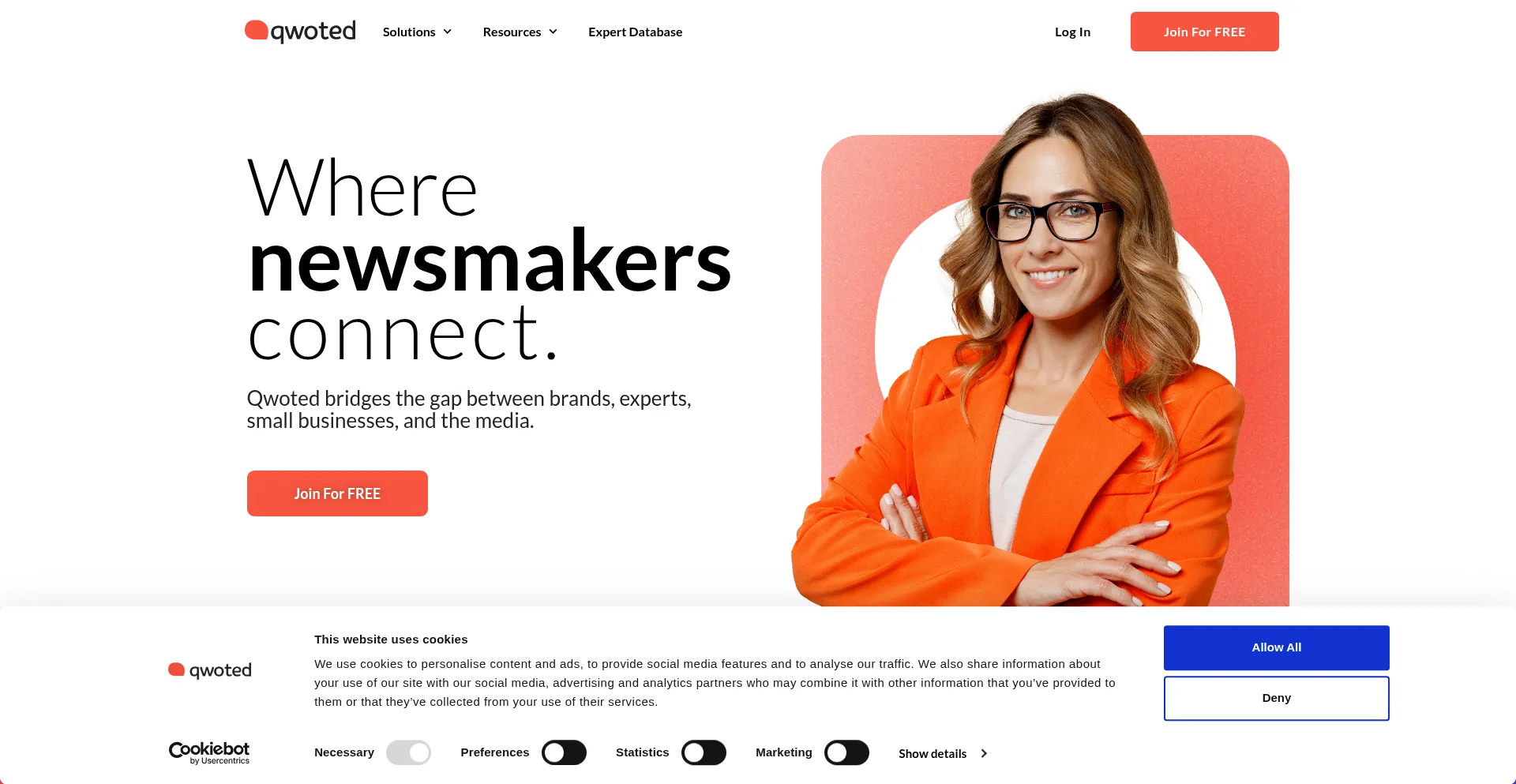 Qwoted.com Screenshot