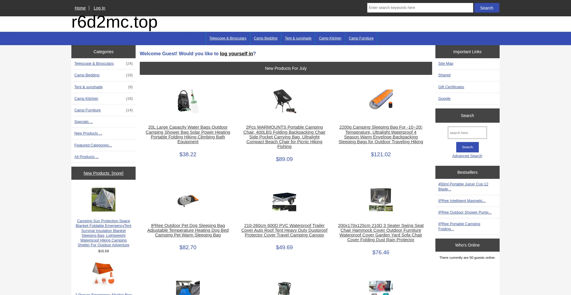 Website screenshot of R6d2mc.top