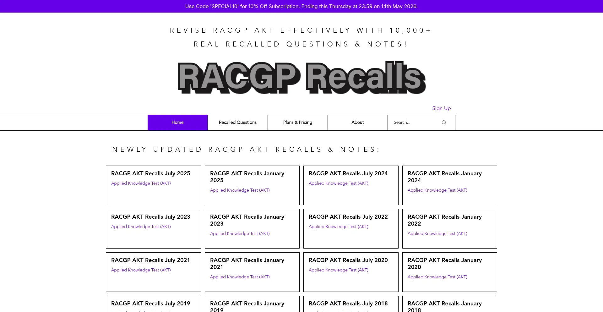 Racgprecalls.com
