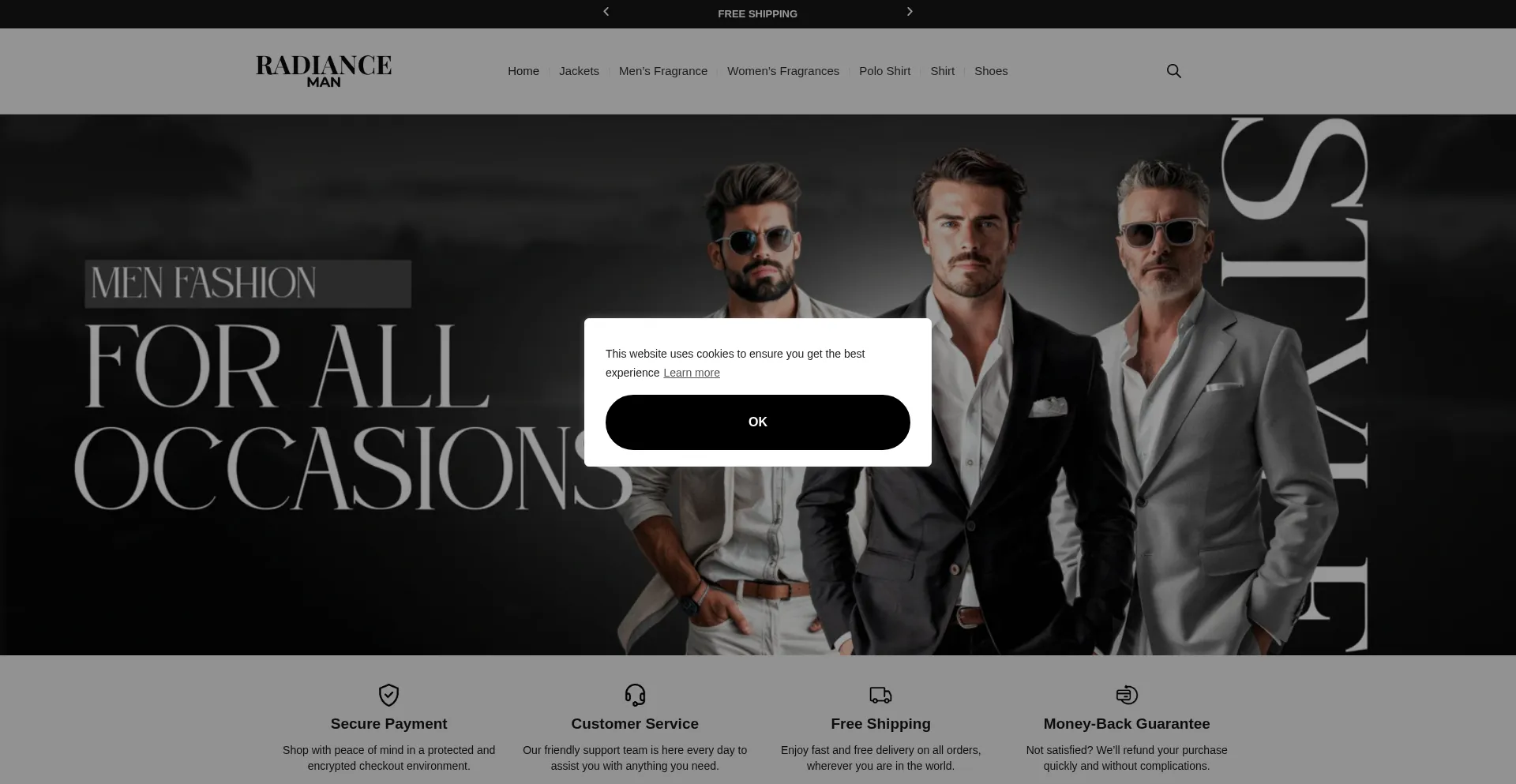 Website screenshot of Radianceman.com