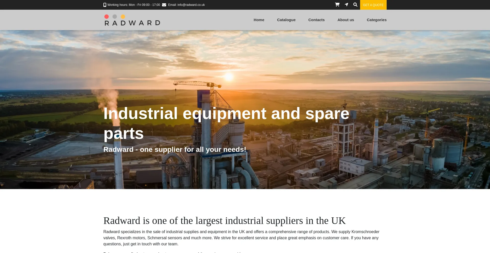 Website screenshot of Radward.com