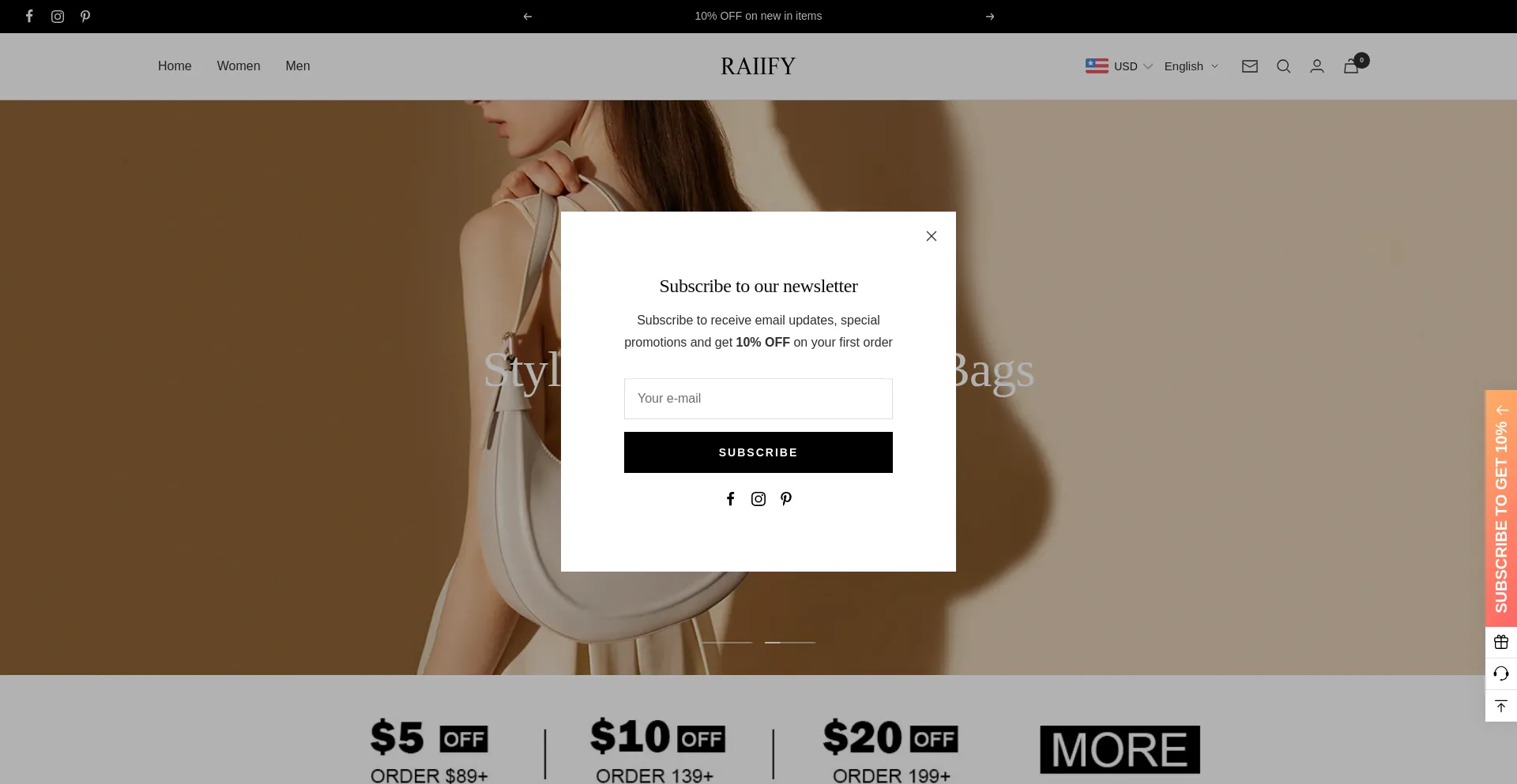 Website screenshot of Raiify.com