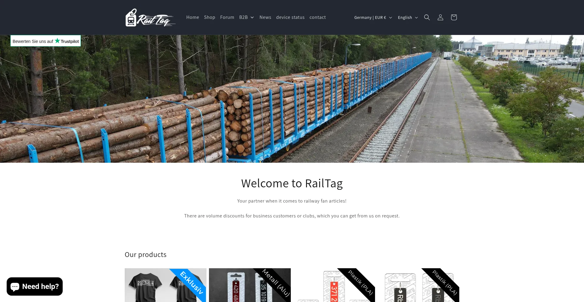 Website screenshot of Rail-plus.shop