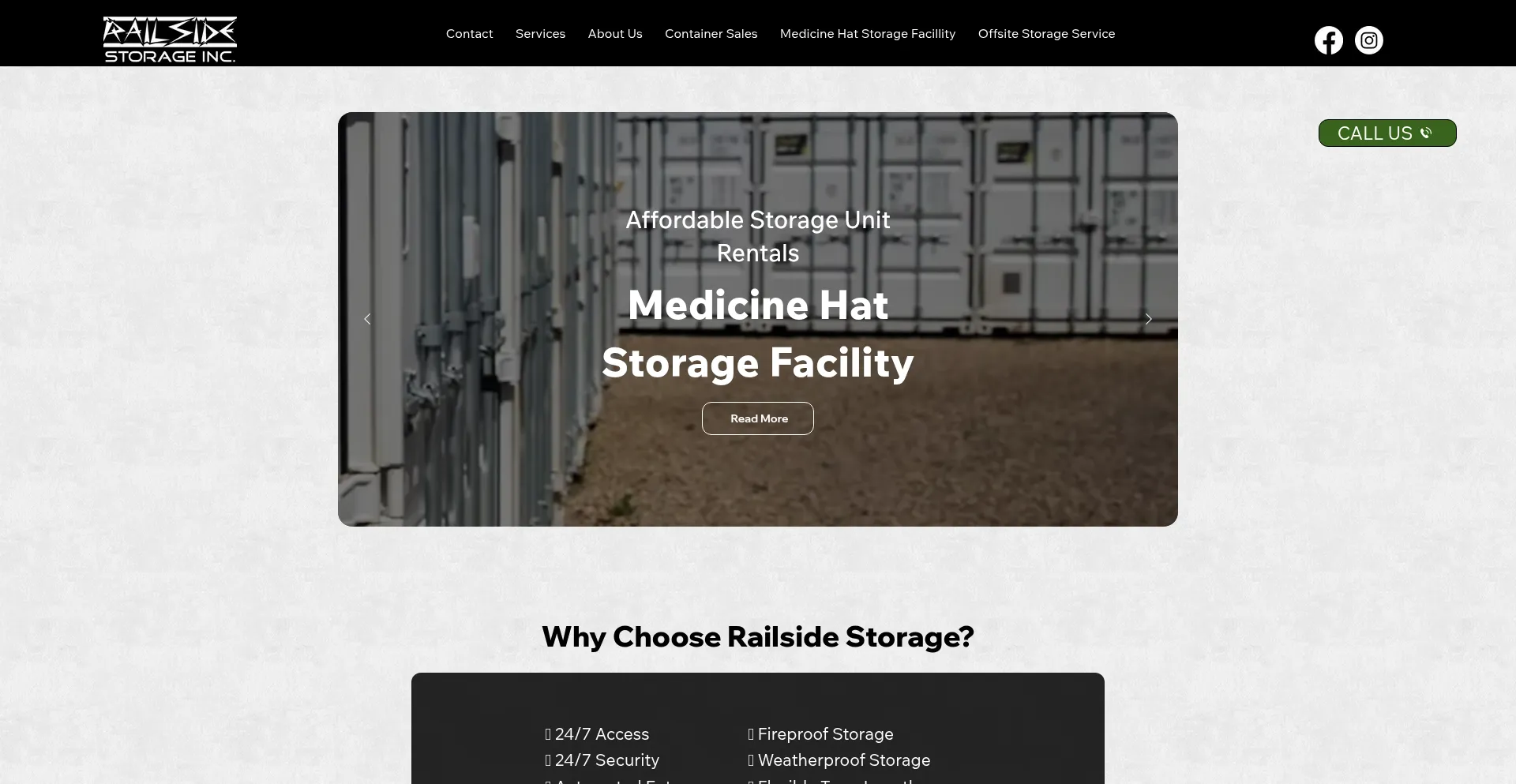 Railsidestorage.com Screenshot