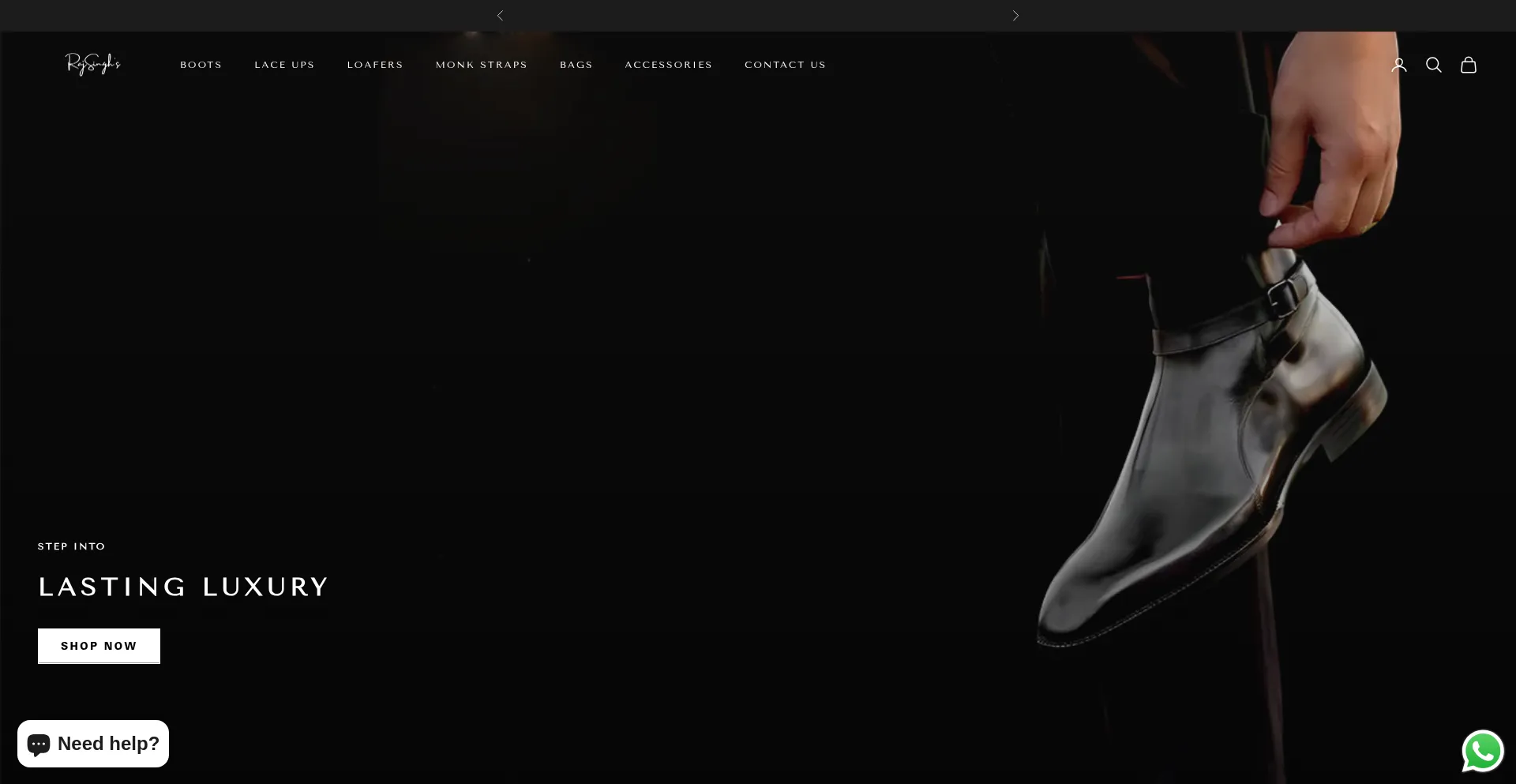 Website screenshot of Rajsinghs.com